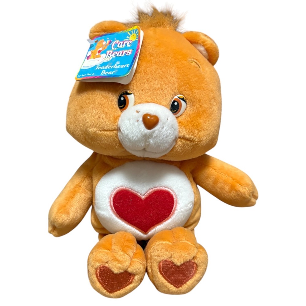 Care Bears 10in Plush Orange 2002 Tenderheart Bear Heart Belly Badge NWT